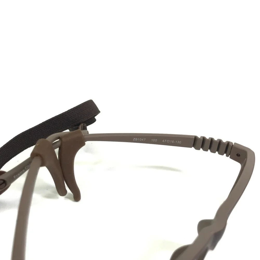 Zoobug Eyeglasses Frames ZB1047 100 Rubberized Matte Brown Hingeless 47-16-130